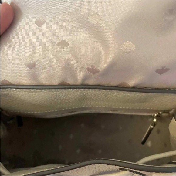 Kate Spade Leila Leather and Faux Shearling Backpack RARE in “light sand” main image 9